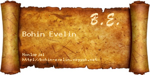Bohin Evelin névjegykártya